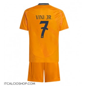 Real Madrid Vinicius Junior #7 Seconda Maglia Bambino 2024-25 Manica Corta (+ Pantaloni corti)